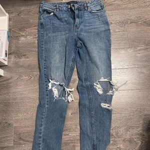 Aeropostale Relaxed Fit Distressed Blue Jeans